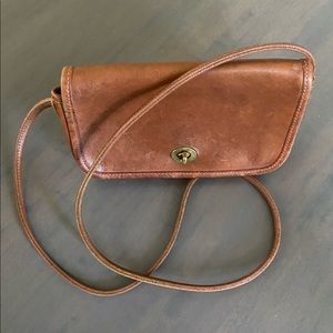 Vintage 1980’s Coach British Tan Dinky Cross Body Bag Made in NYC
